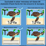 Alphabet Flash Cards for Early Readers - Country of Antigua and Barbuda