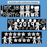New Year's Day Cut n' Color Bookmarks
