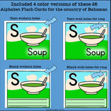 Alphabet Flash Cards for Early Readers - Country of Bahamas