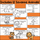 The Savanna Mini Book for Early Readers: Savanna Animals