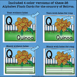 Alphabet Flash Cards for Early Readers - Country of Bolivia