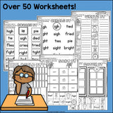 Vowel Pairs IGH, IE Worksheets and Activities for Early Readers