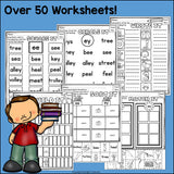 Vowel Pairs EE, EY Worksheets and Activities for Early Readers