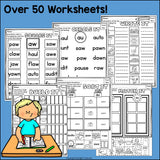 Vowel Pairs AU, AW Worksheets and Activities for Early Readers