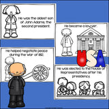 John Quincy Adams Mini Book for Early Readers: Presidents' Day