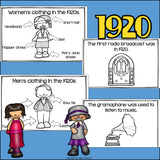 Life in the 1920s Mini Book for Early Readers