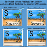 Alphabet Flash Cards for Early Readers - Country of Cameroon