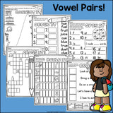 Vowel Pairs UE, UI Worksheets and Activities for Early Reader