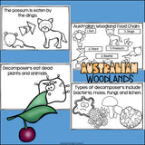 Australian Woodlands Chain Mini Book for Early Readers - Food Chains