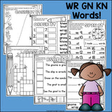 WR, KN, GN Worksheets and Activities for Early Readers