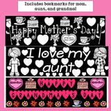 Mother's Day Cut n' Color Bookmarks