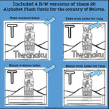 Alphabet Flash Cards for Early Readers - Country of Bolivia