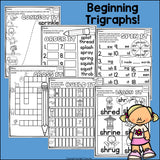 Beginning Trigraphs Worksheets and Activities for Early Readers