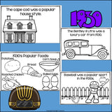 Life in the 1930s Mini Book for Early Readers