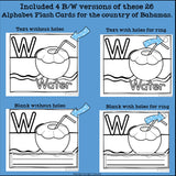 Alphabet Flash Cards for Early Readers - Country of Bahamas