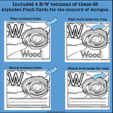 Alphabet Flash Cards for Early Readers - Country of Antigua and Barbuda
