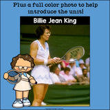 Billie Jean King Mini Book for Early Readers: Women's History Month