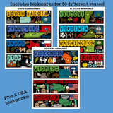 50 States Cut n' Color Bookmarks: Black and White AND Full Color