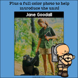 Jane Goodall Mini Book for Early Readers: Women's History Month