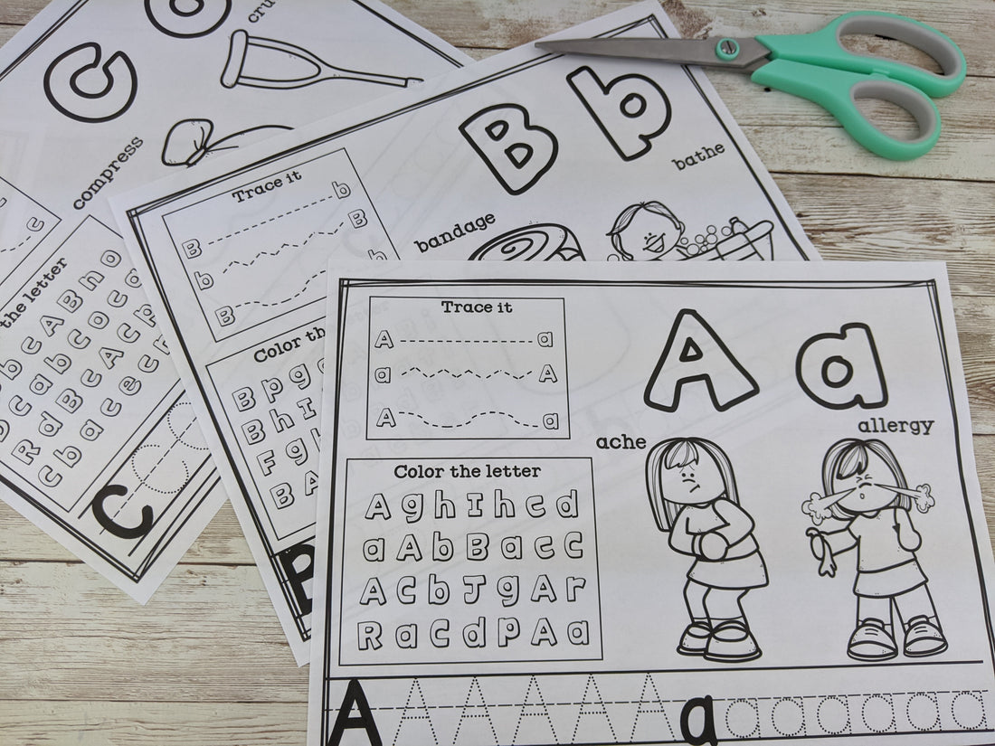Alphabet Workbook for Health and Sickness Freebie