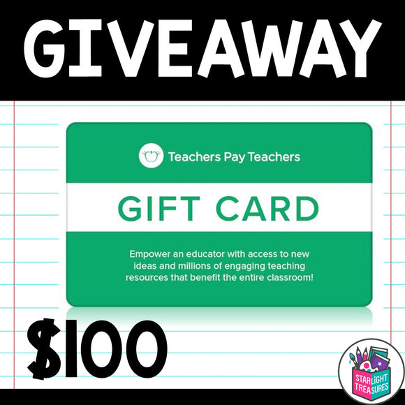 June Giveaway $100 TpT Gift Card