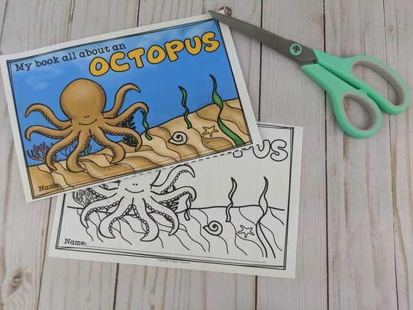 Octopus mini book for early readers 