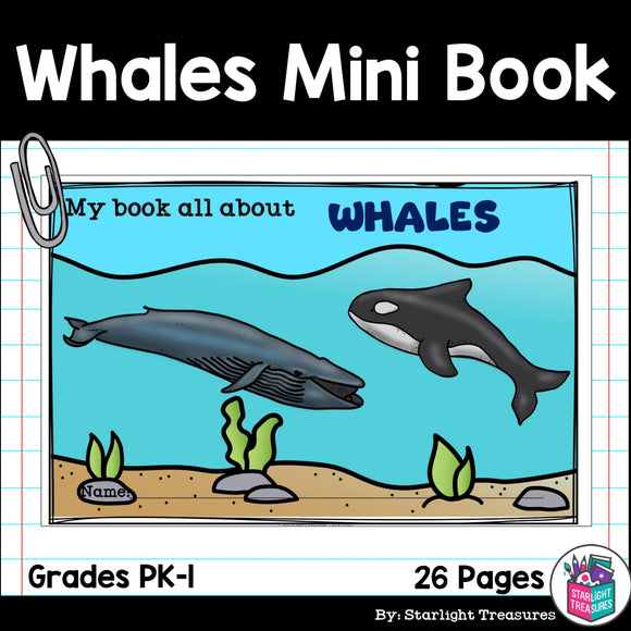 Whales Mini Book for Early Readers