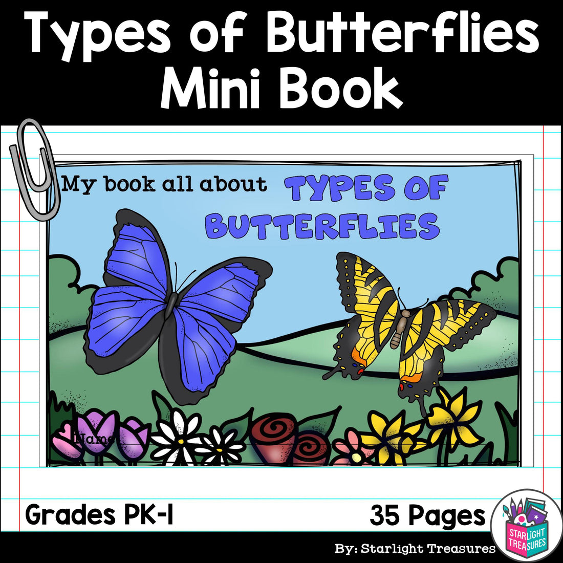 Types of Butterflies Mini Book for Early Readers