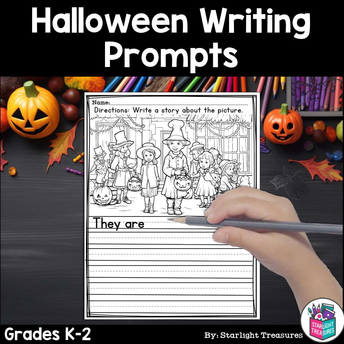 Halloween Writing Prompts, Halloween Picture Writing with Sentence Starters