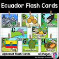 Alphabet Flash Cards for Early Readers - Country of Ecuador
