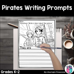 Pirates Writing Prompts, Pirates Picture Writing Prompts with Sentence Starters