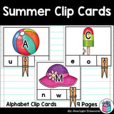 Summer Alphabet Clip Cards for Early Readers - Alphabet Clip Cards FREEBIE