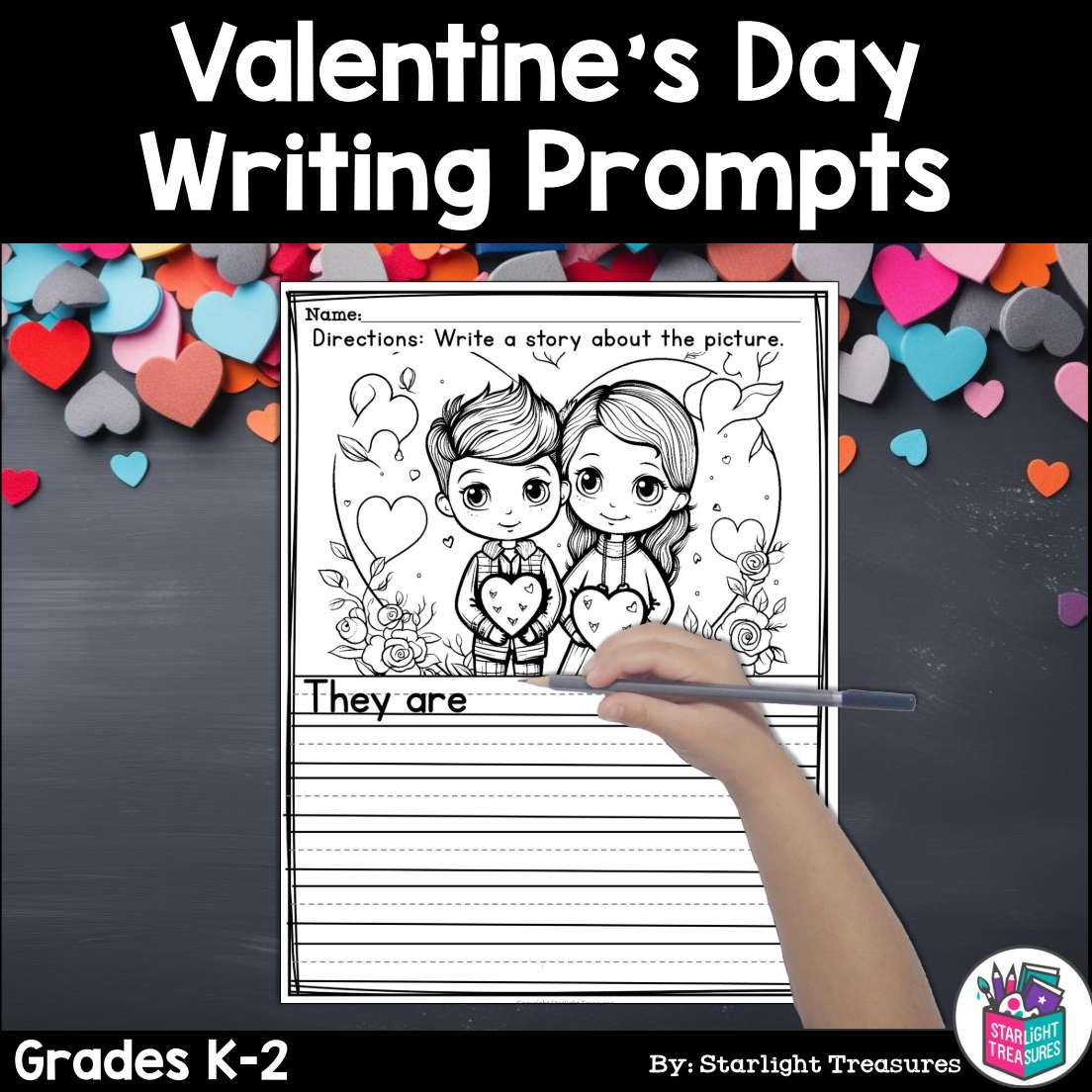 Valentine's Day Writing Prompts, Valentine Picture Writing with Sentence Starter