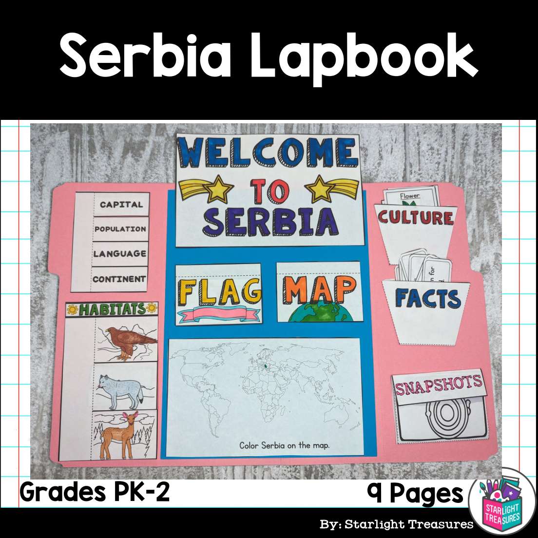 Serbia Lapbook for Early Learners - A Country Study