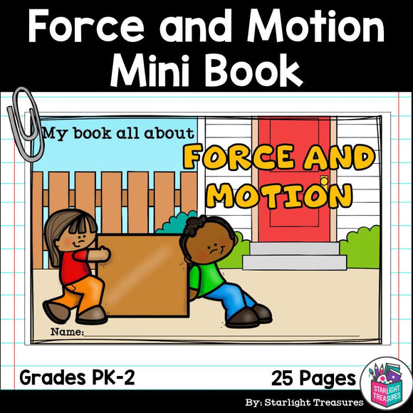 Force and Motion Mini Book for Early Readers: Physical Science, Push and Pull