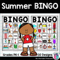 Summer Fun Bingo Cards for Early Readers - Summer Bingo FREEBIE
