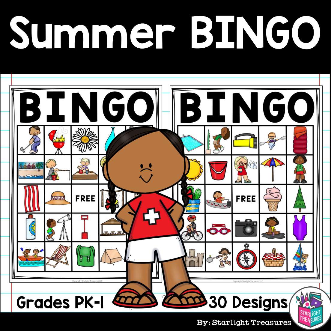 Summer Fun Bingo Cards for Early Readers - Summer Bingo FREEBIE