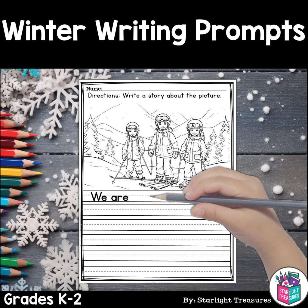 Winter Writing Prompts, Winter Picture Writing Prompts with Sentence Starters