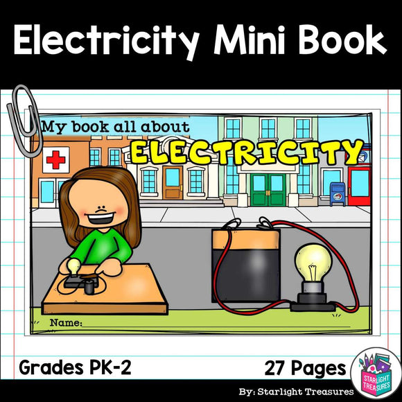 Electricity Mini Book for Early Readers: Physical Science, Circuit, Energy