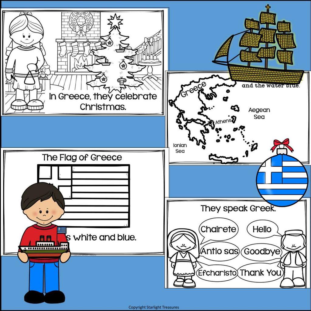 Christmas in Greece Mini Book for Early Readers - Christmas Activities