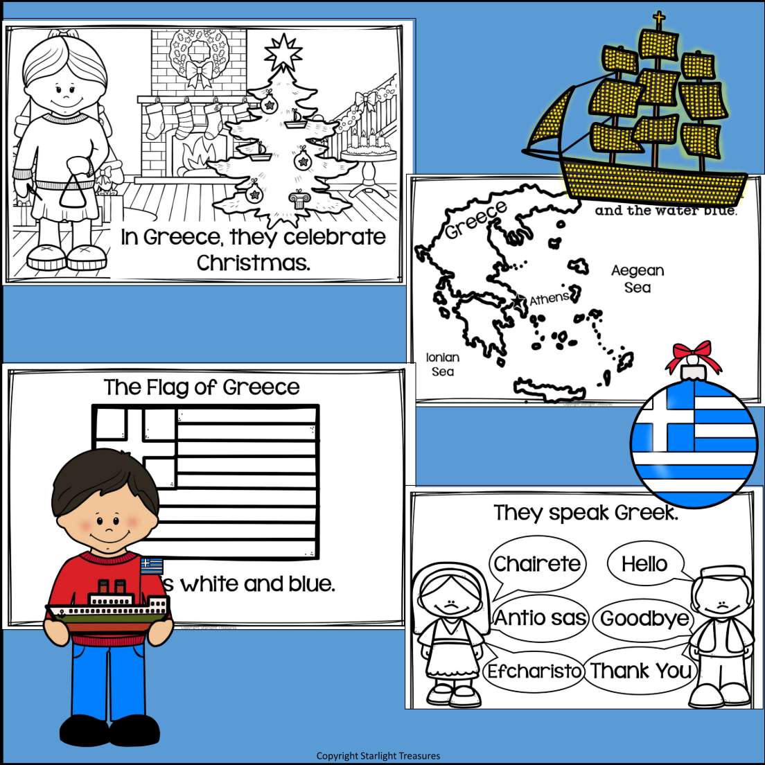 Christmas in Greece Mini Book for Early Readers - Christmas Activities