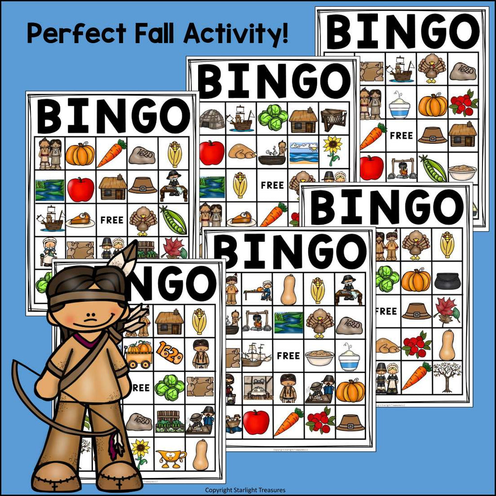 Thanksgiving Bingo Cards for Early Readers - Thanksgiving Bingo FREEBIE