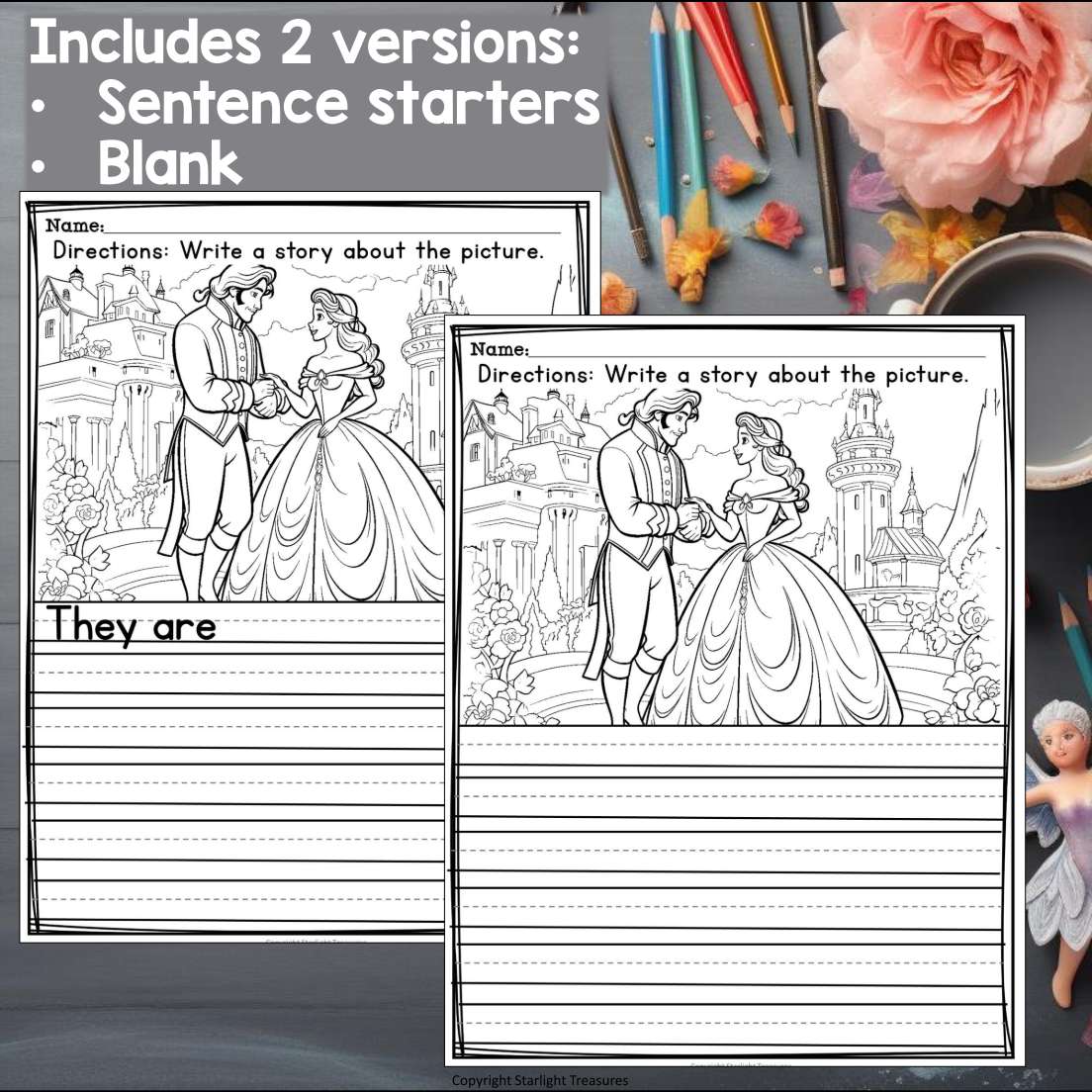 Fantasy Writing Prompts, Fantasy Picture Writing Prompts with Sentence Starters