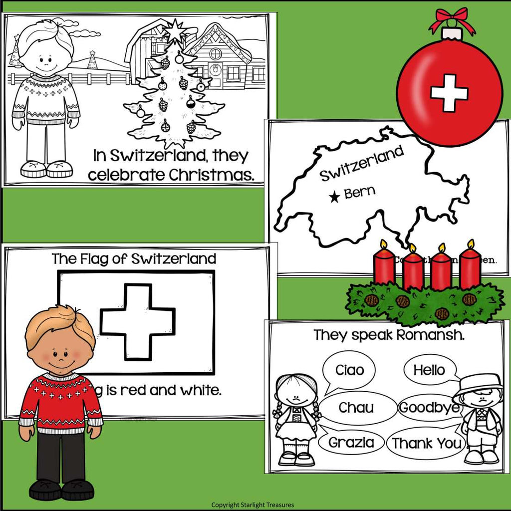 Christmas in Switzerland Mini Book for Early Readers - Christmas Activities