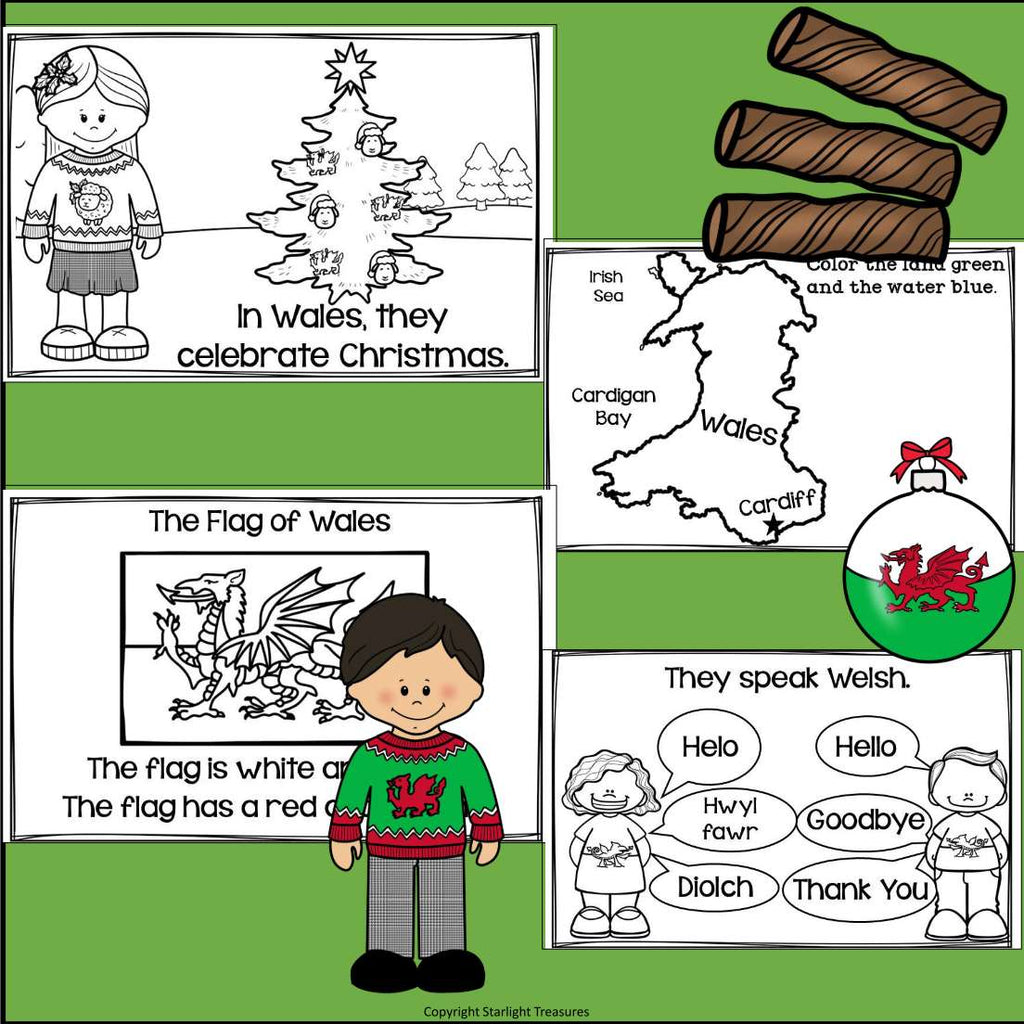Christmas in Wales Mini Book for Early Readers - Christmas Activities