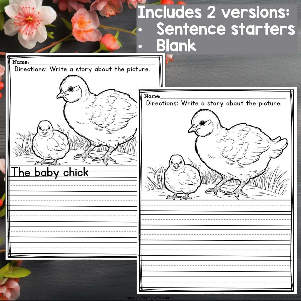 Spring Writing Prompts, Spring Picture Writing Prompts with Sentence Starters