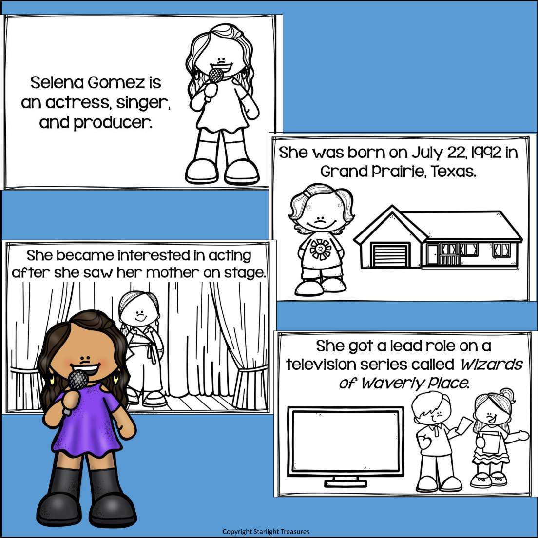 Selena Gomez Mini Book for Early Readers: Hispanic Heritage Month