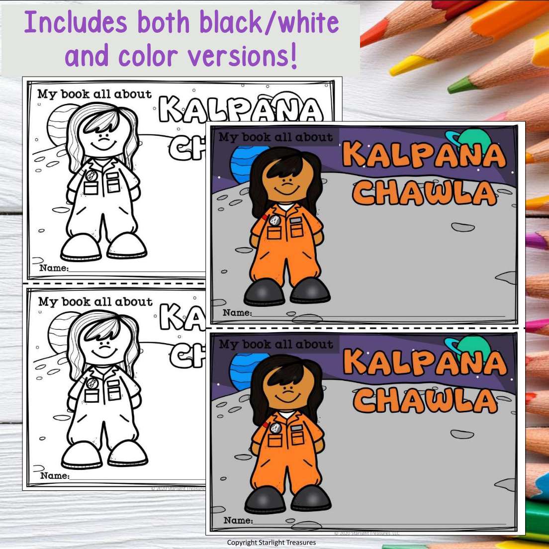 Kalpana Chawla Mini Book for Early Readers: Asian/Pacific Islander Hertiage Month