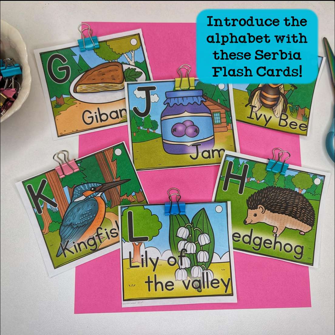 Alphabet Flash Cards for Early Readers - Country of Serbia