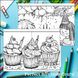 Birthday Cards to Color - Birthday Craft Activity, Coloring, Cards